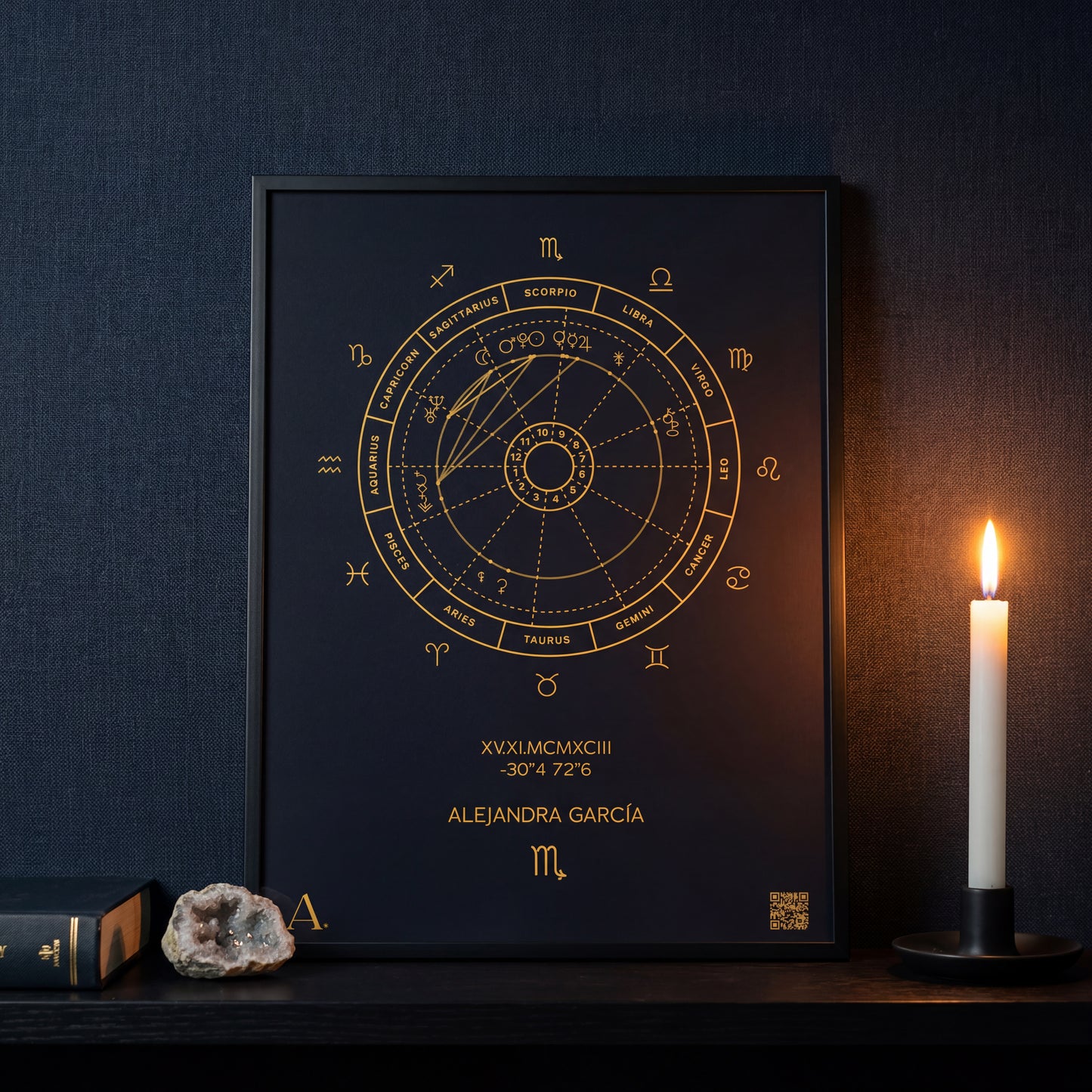 Cuadro Ilustración Carta Astral | QR Interactivo